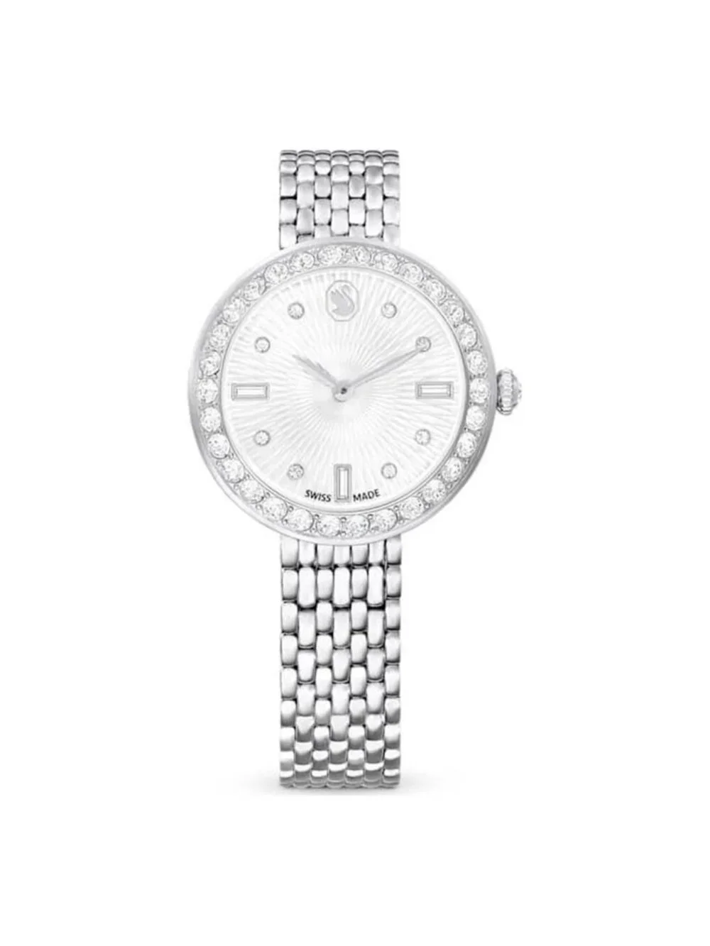 NWT Swarovski Certa Quartz Crystal Silver Dial Ladies Watch